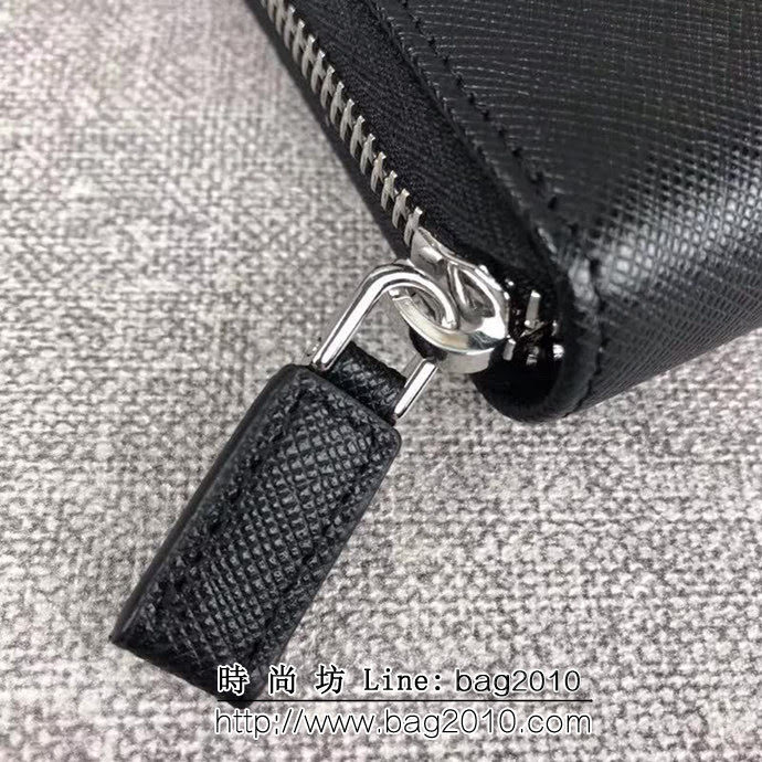 PRADA普拉達 專櫃最新款式 男士單拉鏈錢包 2ML317 DD1510